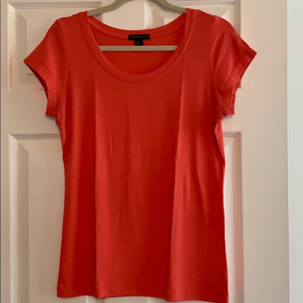 Carole Little Short Sleeve Coral Color Tee Shirt